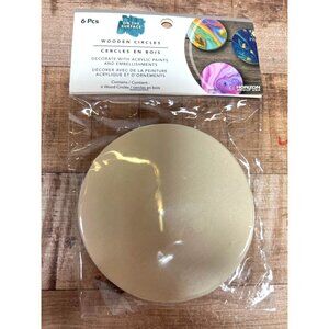 6 Pack Unfinished Wooden Circle Coaster Wood Round Cutout for DIY Crafts